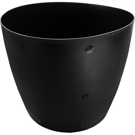 Black Outdoor Gardening Round Barrel Planter