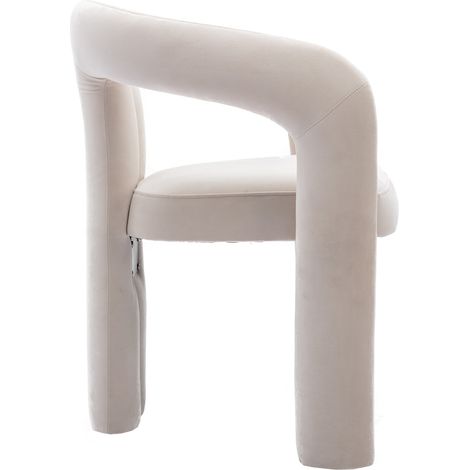 ELVMI Set mit 2 Esszimmerstühlen, Umlaufende Rückenlehne, Gepolsterter Sitz, Holzbeine, Samt Beige (1/5)