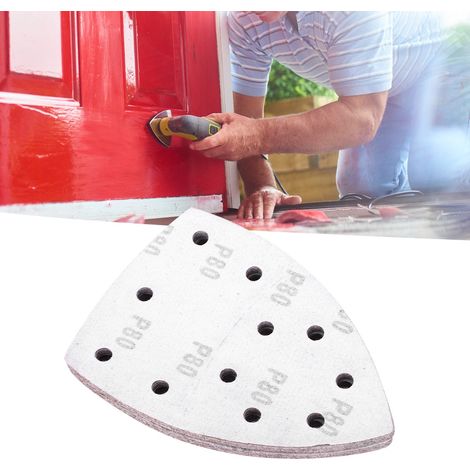60 Stück Maus-Schleifpapier, separate Handschleifpapierblätter, 140 x 140 x 100 mm, 11 Löcher, Körnung 80 (1/5)