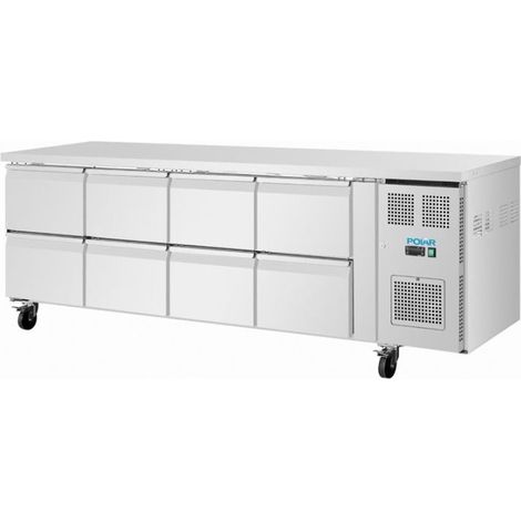 Desserte inox positive tropicalisée 8 tiroirs GN 1/1, 300 W, 220 V - MONO (1/5)
