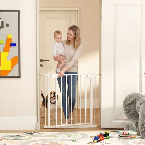 Treppenschutzgitter ohne Bohren 76-82 cm Weiß OKMYHOME (1/3)