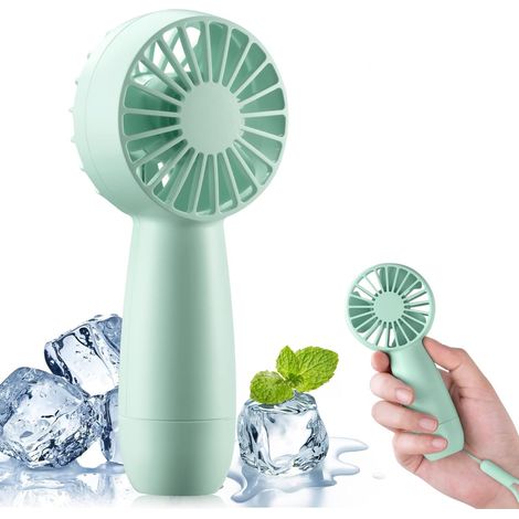 Ventilador portátil, mini ventilador USB portátil con 3 velocidades, silencioso, ventilador de mano recargable, mini ventilador USB de 23 horas de duración. (1/2)