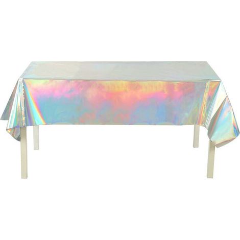 Nappes en plastique Table Laser couvre feuille holographique pour les décorations de mariage de fête 137274cm (1/4)