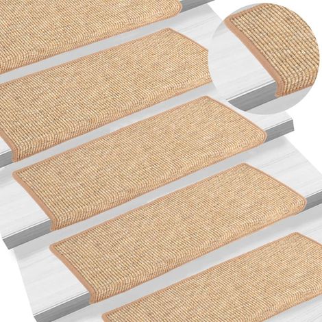Stair Mats 15 pcs 65x21x4 cm Light Brown Rectangular Edge vidaXL (1/5)