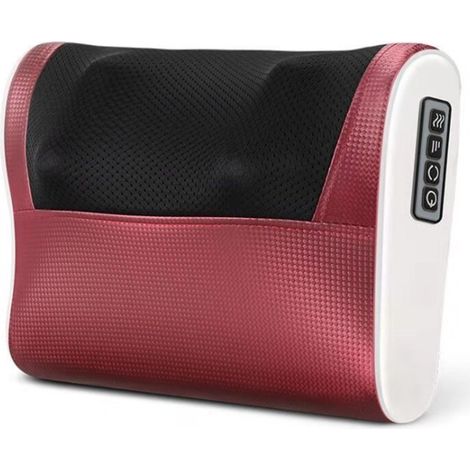 Masajeador Shiatsu para cuello, hombros y espalda, con función de calor, cojín eléctrico 4D, 16 cabezales, 3 modos (negro)