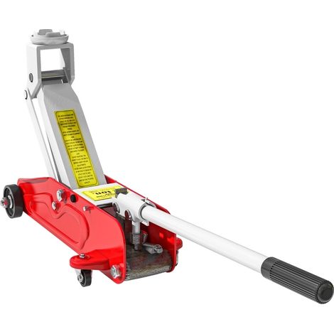 Cric hydraulique compact 2 t pour voiture et SUV, hauteur de levage 12 à 30 cm, sécurité anti-surcharge, rouge - CHICFURN (1/5)