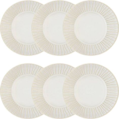 Lot de 6 Assiettes Creuses Lignes "Camille" 20cm Blanc (1/4)