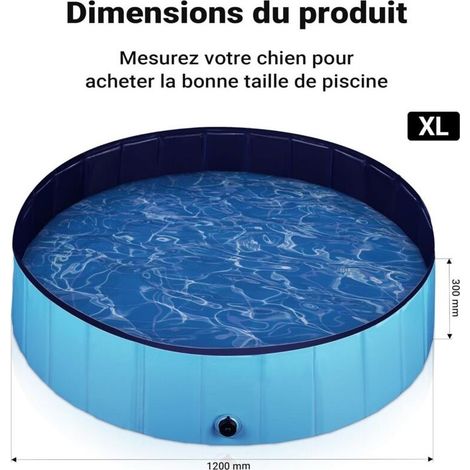 Piscine pour Chien – Ø 120 cm, Hauteur 30 cm – Pliable, en PVC – Piscinette Pataugeoire Baignoire Pliable pour Animaux de Compagnie (1/5)