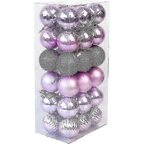 Boules de Noël incassables violet clair (4 cm, lot de 36) 26s (1/5)