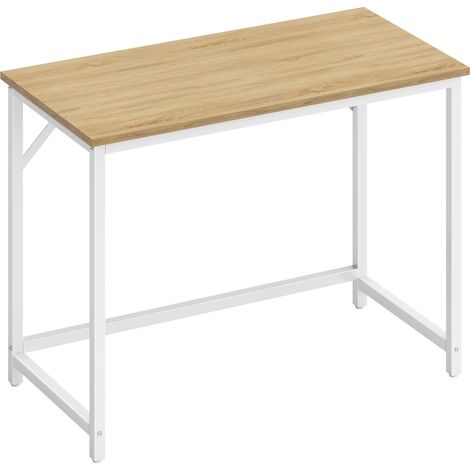Bureau, Table, Poste de Travail, pour Bureau, Chambre, 100 x 50 x 76 cm, Style moderne basique, Cadre en Métal, Jaune paille (1/5)
