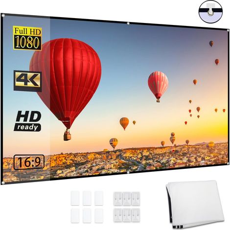 Écran de projection HD portable de 80 pouces 16:9 pliable et robuste pour films en plein air, home cinéma, bureau (1/5)