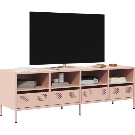TV-Schrank Rosa 135x39x43,5 cm Kaltgewalzter Stahl