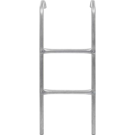 vidaXL Escalera de cama elástica de 2 peldaños acero plateado 72 cm (apto para 65 cm de alto) (1/2)