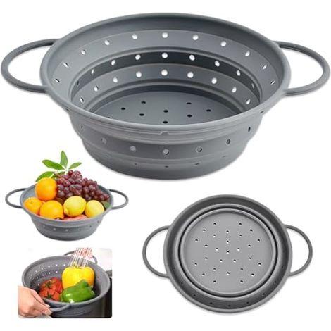 Passoire Pliable en Silicone, 28 cm Passoire Cuisine Pliable, sans BPA, (1/5)