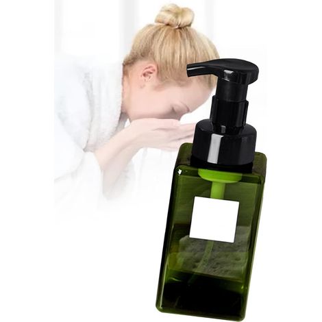 450ml Refillable Foam Pump Bottle, Foaming Dispenser for Shampoo, Body Wash, Facial Cleanser, Travel, Leakproof Press Type (1/5)