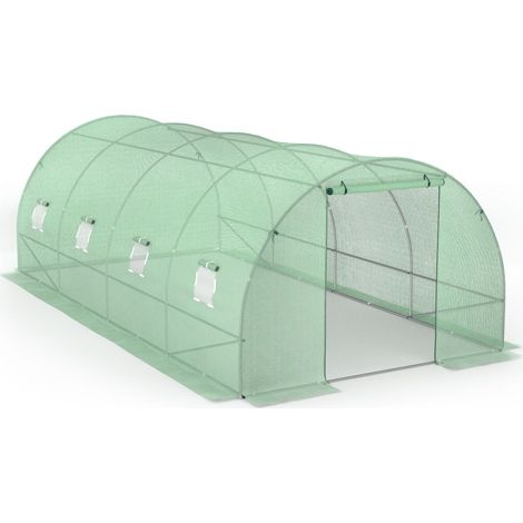 TERRE JARDIN - Invernadero tipo túnel de jardín de 18 m² con lona reforzada