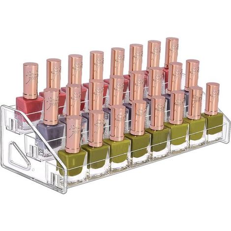 Porta smalti, porta occhiali da sole a tre livelli in acrilico, mensola per oli essenziali, mensola per cosmetici, supporto per occhiali da sole (1/5)
