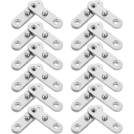 Charnières Pivotantes à 360 Degrés en Acier Inoxydable, 20 Pièces, Charnières de Porte Invisibles pour Armoires et Cabanons, Pivot Rotatif Dissimulé, Quincaillerie de Porte Solide (1/5)