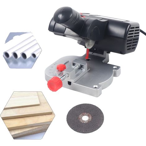Scie à onglet mini, 4500 tr/min, 90W, alimentation 220V, dimensions 185mm x 135mm x 150mm, poids 1,75kg (1/5)