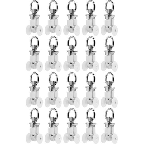 20 Pièces Rouleaux pour Rails de Rideaux en Métal,Accessoires de Glissement pour Voies de Rideau,Poulies pour Rails de Rideaux,Adaptés pour Salons,Chambres et Salles de Bain (1/5)