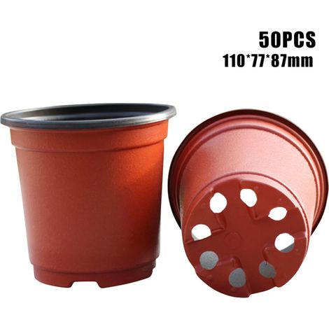 (11 cm, 50 pièces) Pots de semis souples pour plantes, pots de fleurs, bacs de culture en plastique, accessoires de jardinage pour la maison et le jardin (9-14 cm) (1/4)