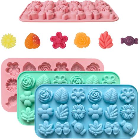 2 Pieces moules à chocolat en silicone, Forme de chocolat Silicone Deep, Forme de silicone sans BPA pour le chocolat, les chocolats et les bonbons