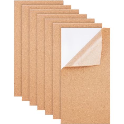 6 paquet de Feuilles de Liège Adhésives au Dos de 40x20cm (2mm D'Épaisseur) Feuilles de Liège Isolant pour Dessous de Verre, Décoration Murale, pour Fêtes et Bricolage (1/5)