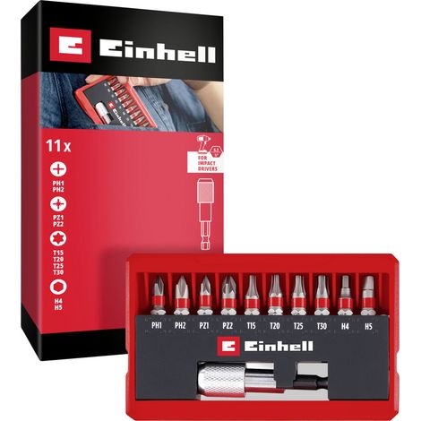Einhell Bit Taschenbox 11tlg 118663 Bit-Set  PH, PZ, Innen-Sechskant, TX inkl. Bithalter