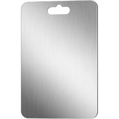 Planche À Découper Acier Inoxydable - Double Face Acier Inoxydable Et PP Paille De Blé - Pour Viande Et Légumes - 28,9 x 19,6 cm - 1 Pièce (1/5)