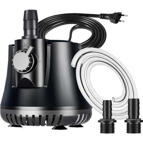 Pompe à Eau Submersible 15W 800L/H Silencieuse Absorption d'Eau à 360°, Avec Interrupteur Réglable, Câble de 1.5m, pour Étang, Aquarium, Hydroponie et Fontaine (1/5)