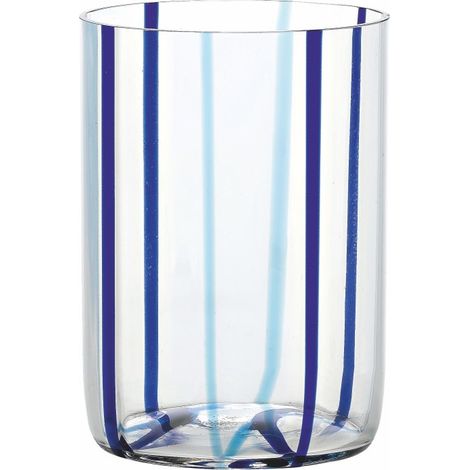 Bicchiere Tirache Zafferano in vetro borosilicato bicolore Acquamarina-blu box 6 pezzi