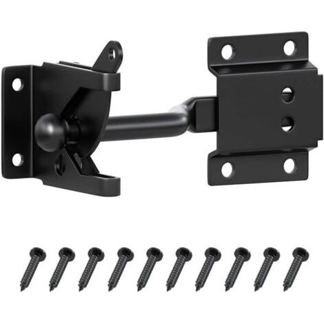 Loquet de portail à levier autobloquant, avec poignée de traction, pour portails de jardin, clôtures en bois, portes de grange, acier au carbone (1/4)