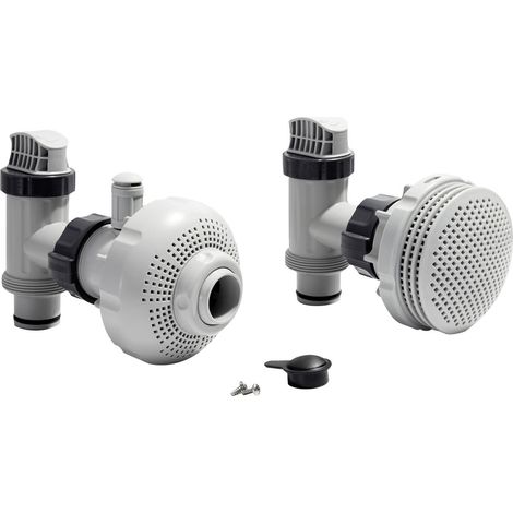 Intex Anschluss Set Ø 38 mm, 7,3 bis 9,2m³/h Grau Poolzubehör Siebgitter