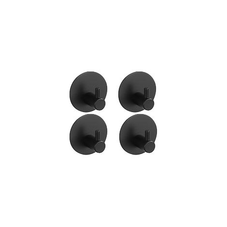 Lot de 4 crochets muraux adhésifs en acier inoxydable 304, patères sans perçage pour cuisine salle de bain porte (1/5)
