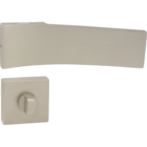 DOMINO Poignée de porte XO QR M91 WC Poignée avec rosace WC Nickel satiné (1/5)