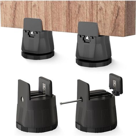 Möbelerhöhung 6–8 cm – Verstellbare Betterhöhung mit Schraubklemme – 4 Stück – Möbelerhöhungen – Robuste Betterhöhungen für 0,1 bis 5 cm breite Betten – Betttisch (1/5)