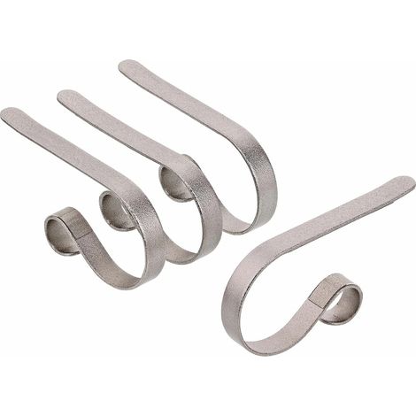 wxsp Le support de chaussettes MantleClip original - Lot de 4 (Argent scintillant) - Accrochez chaussettes de Noël, guirlandes lumineuses et guirlandes en toute sécurité sur votre cheminée (1/5)
