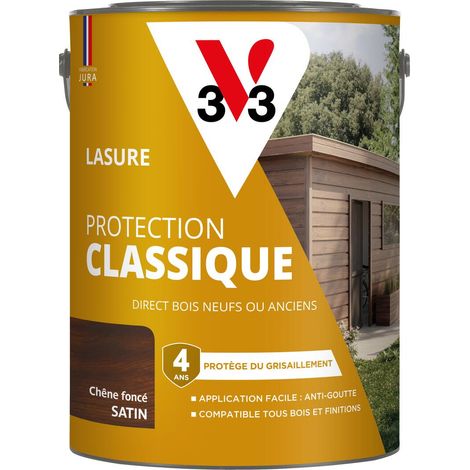 Lasure Protection Classique V33 CHÊNE FONCE Satin - 5L
