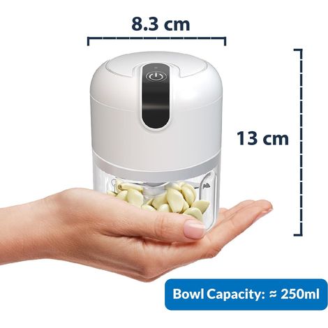 Mini tritatutto da 250 ml con batteria ricaricabile USB Type-C - Robot da cucina portatile con 3 lame - Robot da cucina compatto - ALTRO (1/4)