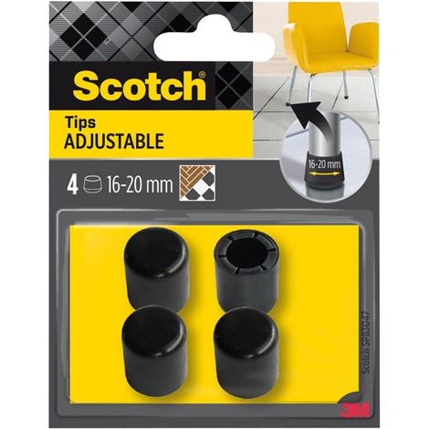 SCOTCH Lot de 4 embouts multitaille, SCOTCH, diam. de 16 à 20 mm, noir