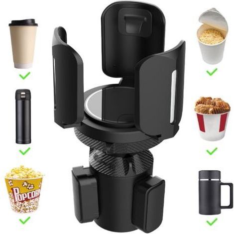 Porte Gobelets pour Auto Tout Purpose Car Cup Holder Adaptateur Expander Adjustable Base Multifunctional Voiture Tasse Boisson Porte-Boissons pour Voitures Canettes de Boisson Holder Noir (1/5)