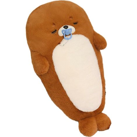 Oreiller en peluche phoque, animal en peluche phoque endormi avec accessoires amovibles, oreiller doux et câlin compatible avec (1/5)