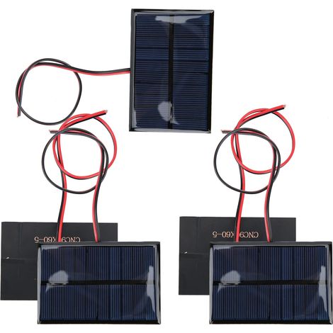 Module Solaire 5V 150mA avec Câble 30cm - 5 Pièces, Étanche pour Charge Extérieure (1/5)