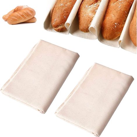 Toile de Lin Boulangerie, Toile de Boulangerie, 2 Pezzi 45  75cm Toile de lin pour la Cuisson du Pain, Toile de lin pour Pâtisserie, pour Cuisson des Baguettes, Fermentation de la Pâte