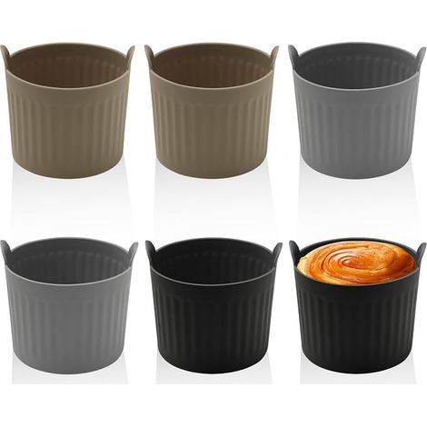 6-teiliges Set Silikon-Backformen, Muffinformen, Kuchenförmchen, Airfryer- und Wassereierformen, Airfryer-Kochutensilien (1/5)