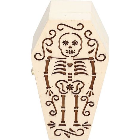 2 Pièces Cercueil en Bois Brut pour Funérailles d'Animaux, Décoration Halloween Fête Squelette Crâne DIY (1/5)