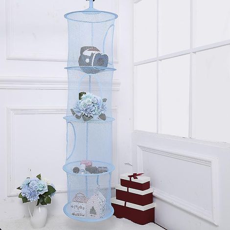 panier De Schage Pour Sous-vtements 4 Couches (bleu), Filet De Rangement En Filet Suspendu, Bote De Rangement Pour Jouets Suspendus, Panier De Ra (1/5)