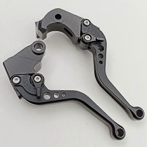 Levier de frein et d'embrayage modifié CNC, compatible avec les motos Kawasaki ZX6R 2007-2018 (la poignée courte est entièrement noire). (1/5)