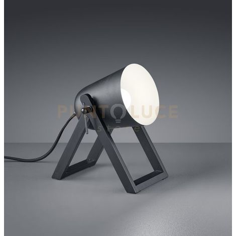 MARC LAMPADA DA TAVOLO CON PIEDI DI LEGNO NERO H. 21CM 1 LUCE ATTACCO E27
