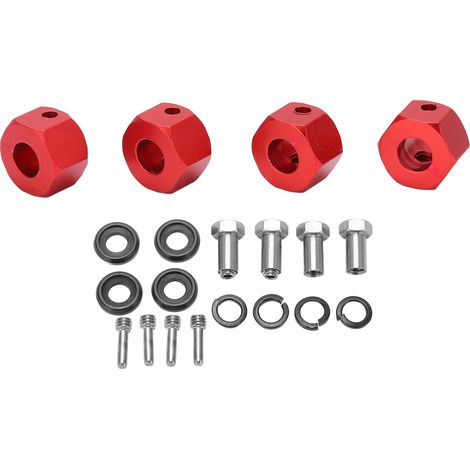 Adaptateur de moyeu élargisseur hexagone 8mm rouge pour véhicule RC Traxxas 1/10 (1/5)